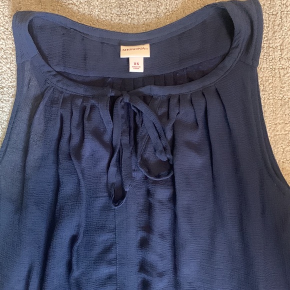 XS Merona Blue Lace Tie Tank Top - Picture 2 of 3